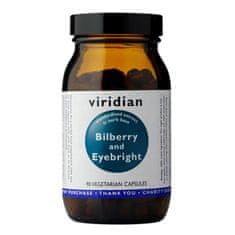 VIRIDIAN nutrition Bilberry and Eyebright (Borůvka a Světlík lékařský pro kondici zraku), 90 kapslí