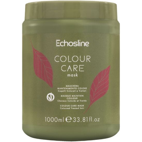 Echosline Colour Care - Maska chránící barvu, Dlouhodobá ochrana barvy vlasů, Změkčení a vyhlazení pramenů, 1000ml