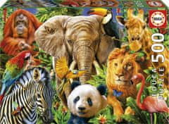 Educa Puzzle Koláž divokých zvířat 500 dílků
