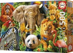 Educa Puzzle Koláž divokých zvířat 500 dílků