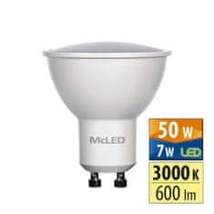 McLED LED žárovka GU10, 7W, 3000K, CRI80, vyz. úhel 100°, ф use 360° 600lm