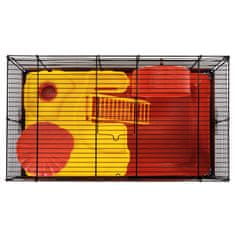 Greatstore Klec pro křečky červená 58 x 32 x 26 cm polypropylen a kov
