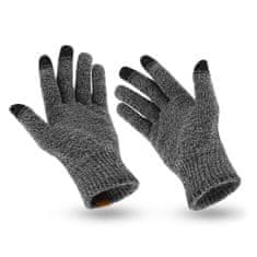 NANDY Pánské zimní dotykové rukavice - světle šedé melanž