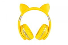 Oxe  Bluetooth bezdrátová dětská sluchátka s ouškama, žlutá