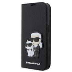 Karl Lagerfeld Lagerfeld PU Saffiano Karl and Choupette NFT Book Pouzdro pro iPhone 14 Pro Black