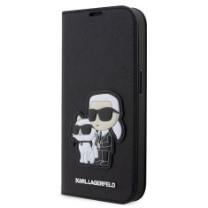 Lagerfeld PU Saffiano Karl and Choupette NFT Book Pouzdro pro iPhone 13 Pro Max Black
