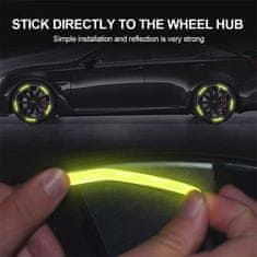 Netscroll 40x samolepicí reflexní nálepky na kola, reflexní nálepky na auto zajišťují lepší viditelnost, zakřivený tvar pro lepší přilnavost k pneumatice, ReflectiveStripes