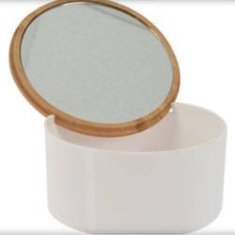 Bathroom Soulutions Kosmetický organizér se zrcadlem, kulatý, O 13 cm, bílý
