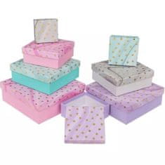 MojeParty Set dárkových boxů mramorová s puntíky 22,5 x 22,5 x 8 cm 8 ks