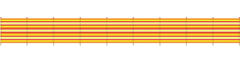 TWM čelní sklo 10 tyčí 120 x 610 cm žlutá / oranžová / červená