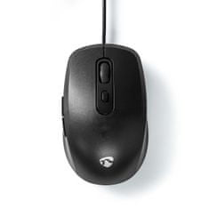 Nedis MSWD110BK klasická USB myš, 1200-3600 dpi, 6 tlačítek, černá