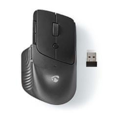 Nedis MSWS510BK ergonomická bezdrátová myš, 800-1600 dpi, 6 tlačítek, pro praváky