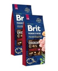 Brit Premium By Nature Senior Large/Extra Large Chicken 2x15 kg granule pro starší psy velkých a obřích plemen s kuřecím masem 30 kg