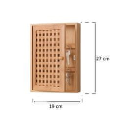 Zeller Bambusová skříňka na klíče, 27x19x6cm