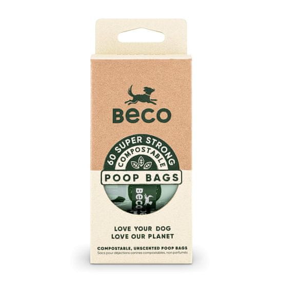 BeCoThings Sáčky na exkrementy Beco, 60 ks, kompostovatelné, ekologické