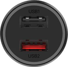 Xiaomi nabíječka do auta, 2x USB 3.0, 37W, černá