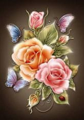 Gaira® Diamantové malování Růže s motýly D5752