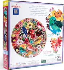 eeBoo Kulaté puzzle Ptáci a květy 500 dílků