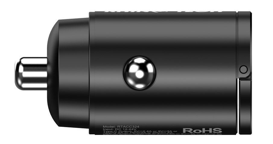 Levně RhinoTech MINI Nabíječka do auta USB-C + USB-A 30W černá, RTACC324