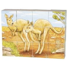 Goki Puzzle - Kostky zvířata Austrálie, 12 ks