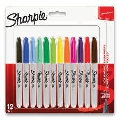 Sharpie Permanentní popisovač Sharpie Fine sada 12 barev