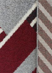 4sleep Kusový koberec OTTO 03 šedočervený 80x150 Geometrické tvary Do 0,9cm OTTO 20/20/150 Červená