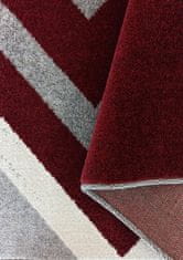 4sleep Kusový koberec OTTO 03 šedočervený 80x150 Geometrické tvary Do 0,9cm OTTO 20/20/150 Červená
