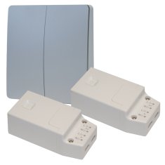 GENIUX Set bezbateriového a bezdrátového vypínače FENIX-2 stříbrný/bílý a dvou přijímačů X21