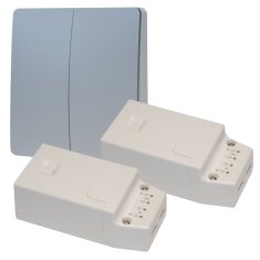 GENIUX Set bezbateriového a bezdrátového vypínače FENIX-2 stříbrný/bílý a dvou přijímačů X23