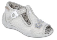 Befado dívčí sandálky PAPI 213P110 stříbrné, kytičky, velikost 26