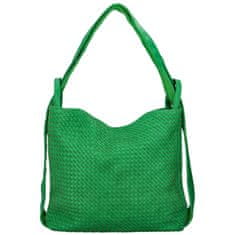 Paolo Bags Módní proplétaný kabelko-batoh Giny, zelená