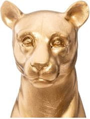 Atmosphera Zlatá figurka pantera, polyresin, výška 23 cm