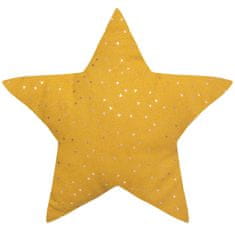 Atmosphera Dekorační polštář ve tvaru hvězdy, žlutý, bavlna, 28 x 45 cm