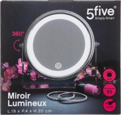 5five Kosmetické zrcátko s LED osvětlením, kulaté