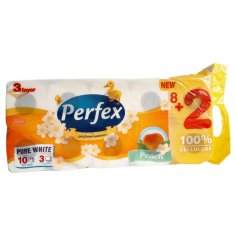 Perfex Toaletní papíry Perfex - třívrstvý / s vůní broskve / 120 útržků / 10 ks
