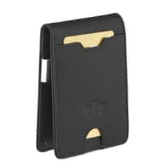 ZAGATTO Pánská černá kožená tenká peněženka, ochrana karet RFID, peněženka v elegantní krabičce, 1 místo na bankovky, 9 slotů na karty, 1 kapsa na mince, 11 cm x 8 cm x 1,5 cm / ZG-X1-F2 