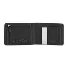 ZAGATTO Pánská černá kožená tenká peněženka, ochrana karet RFID, peněženka v elegantní krabičce, 1 místo na bankovky, 9 slotů na karty, 1 kapsa na mince, 11 cm x 8 cm x 1,5 cm / ZG-X1-F2 