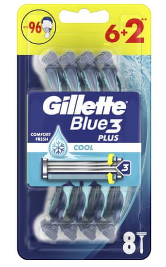 Gillette Blue3 Sensitive pánský jednorázový holicí strojek 6+2 ks