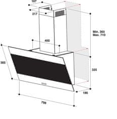 Indesit vestavný odsavač par IHVP 83F LM K