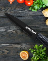 Herzberg 8dílná sada nožů s akrylovým stojánkem - uhlík