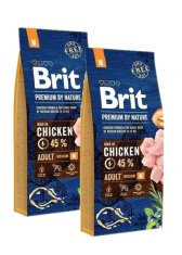 Brit Premium By Nature Adult Medium Chicken 2x 15 kg granule pro dospělé psy středních plemen s kuřecím masem 30 kg
