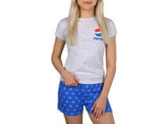 sarcia.eu PEPSI Dívčí pyžamo s kraťasy, šedé a modré letní pyžamo 9 let 134 cm