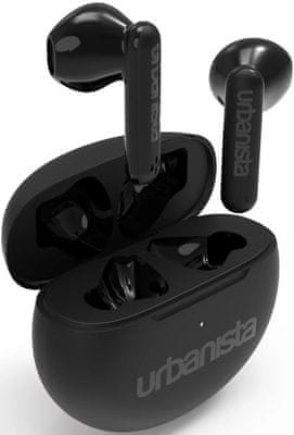  moderní bezdrátová Bluetooth 5.3 sluchátka urbanista austin skvělý zvukový projev dlouhá výdrž nabíjecí box handsfree 