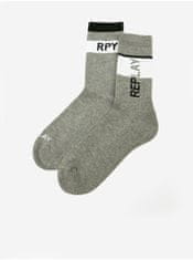 Replay Sada dvou párů šedých pánských ponožek Replay 43-46