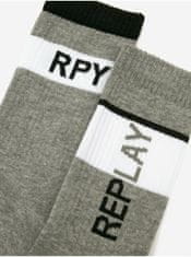 Replay Sada dvou párů šedých pánských ponožek Replay 43-46