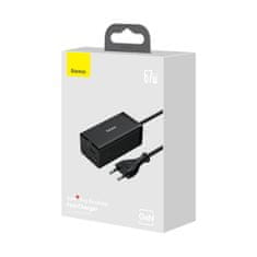 BASEUS GaN5 Pro rychlonabíjecí stolní adaptér 2x USB-C + USB-A + HDMI 67W 1.5m kabel CCGP110201, černá