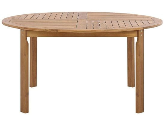 Beliani Akátový zahradní stůl světlé dřevo 150 cm TOLVE
