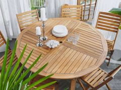 Beliani Zahradní sada dřevěný stůl a 6 židlí TOLVE