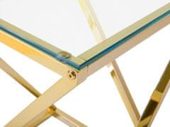 Beliani Zlatý stolek se skleněnou deskou BEVERLY