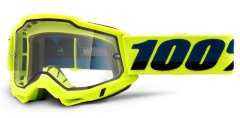 100% ACCURI 2, 100% Enduro Moto brýle žluté, čiré Dual plexi